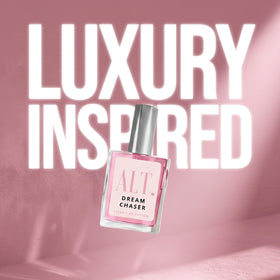 ALT. Fragrances 60ml Dream Chaser beside common items to show compact size benefit