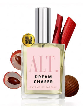 ALT. Fragrances Dream Chaser front bottle shows elegant packaging and travel convenience