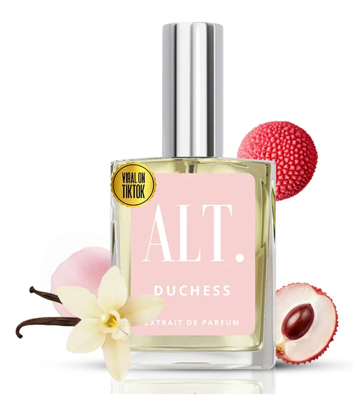 ALT. FRAGRANCES Duchess front bottle showing elegant design and easy-carry benefit