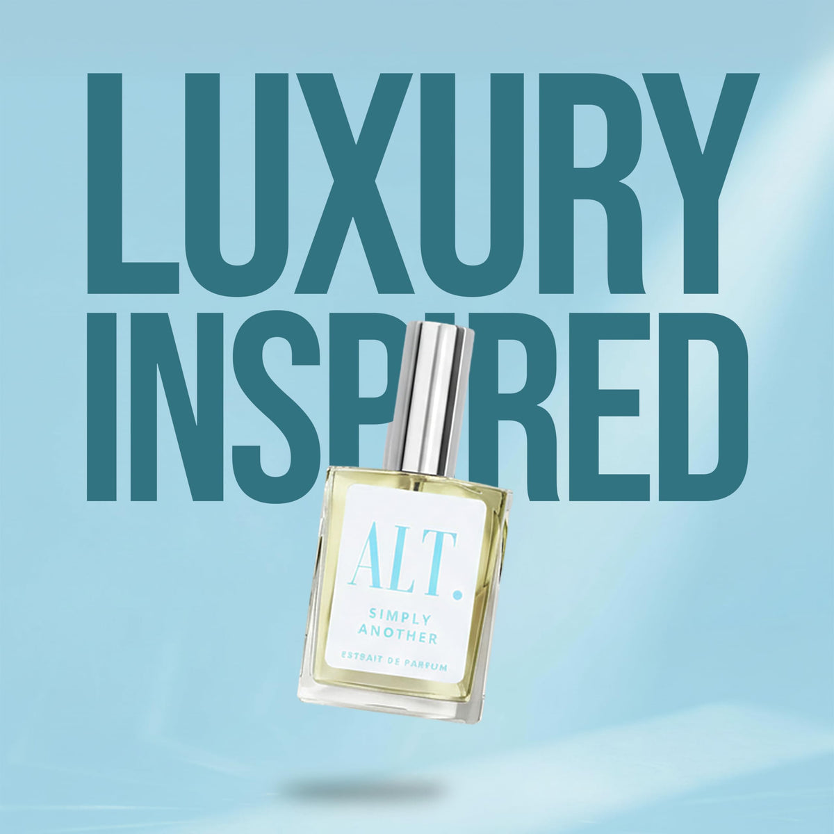ALT. FRAGRANCES 60ml bottle beside common items to show compact travel size