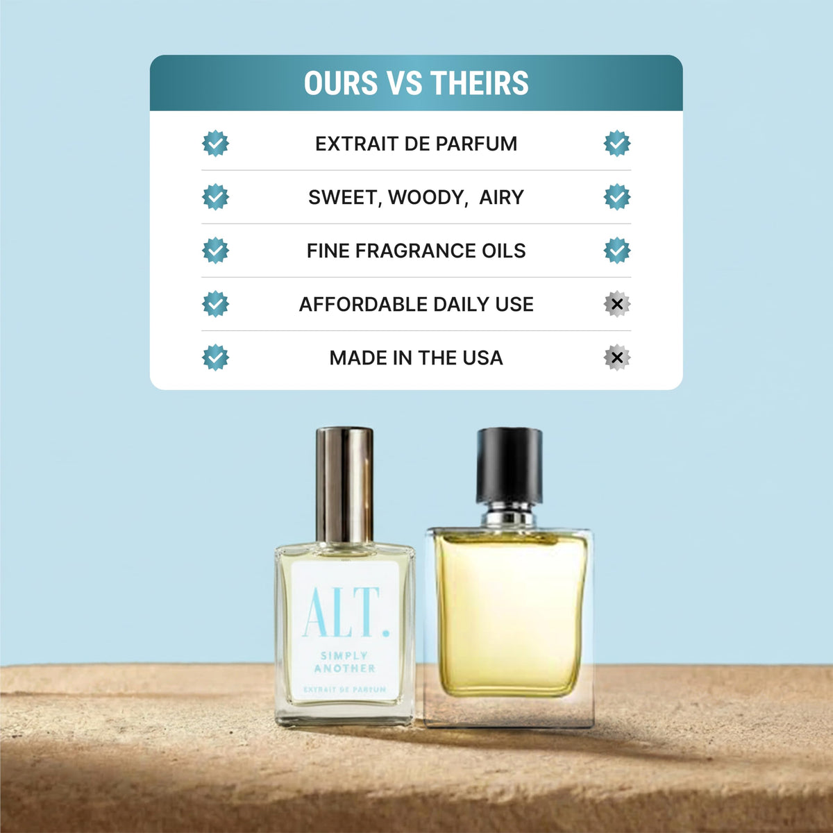 ALT. FRAGRANCES bottle in a handbag illustrating everyday portability and style