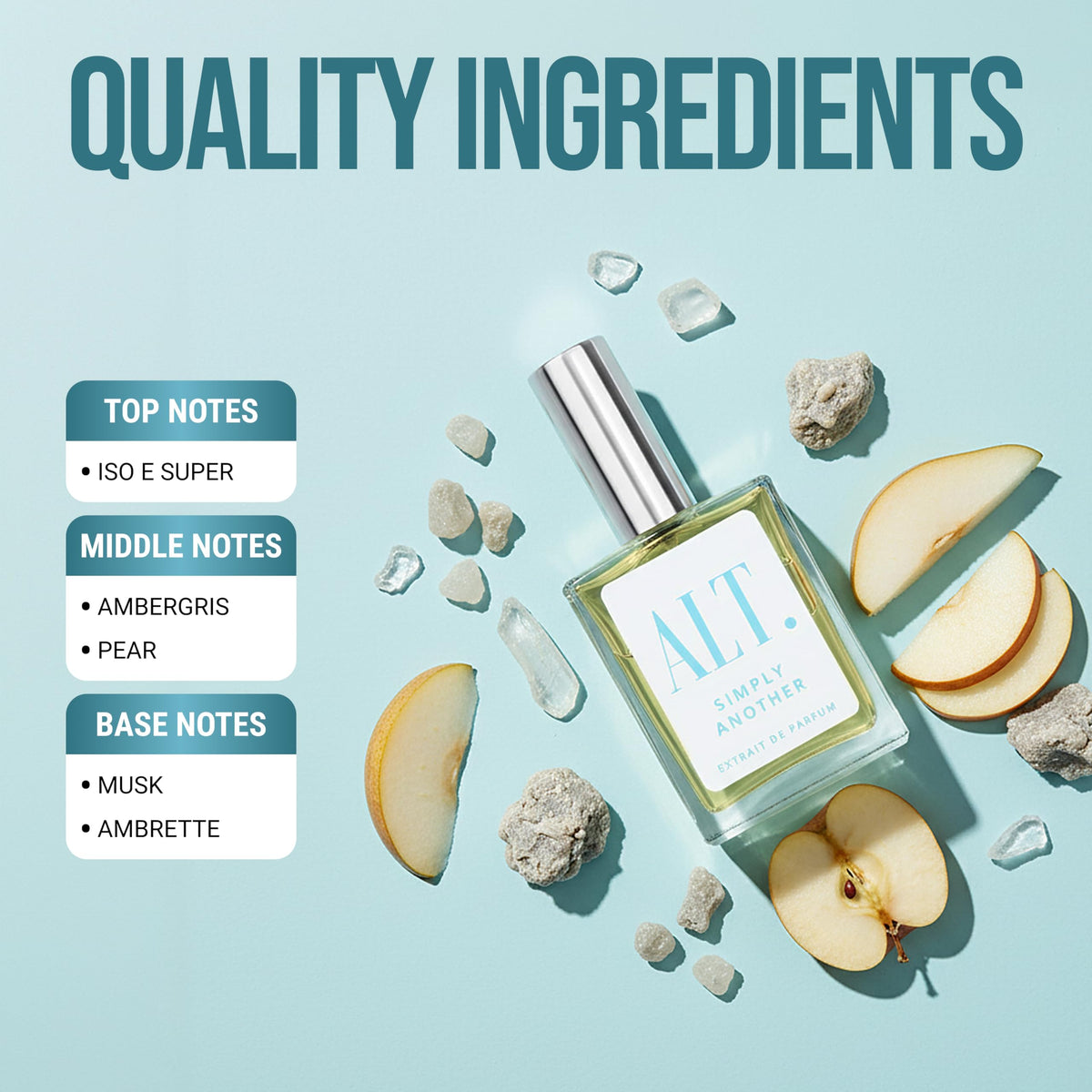 ALT. FRAGRANCES spray closeup demonstrating fine mist for long-lasting application