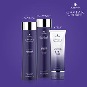 Alterna bathroom shelf lifestyle scene conveying luxury daily haircare routine