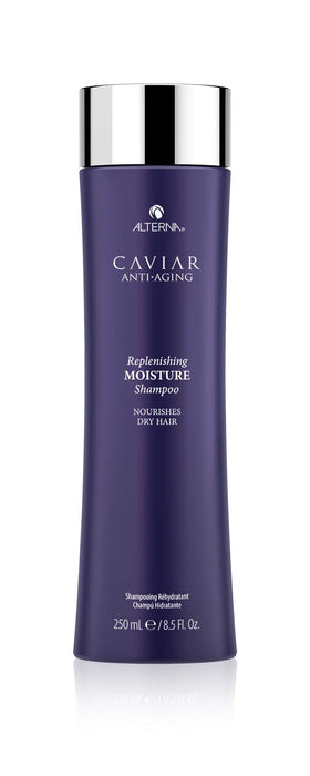 Alterna bottle front view showing caviar shampoo and luxury hydration