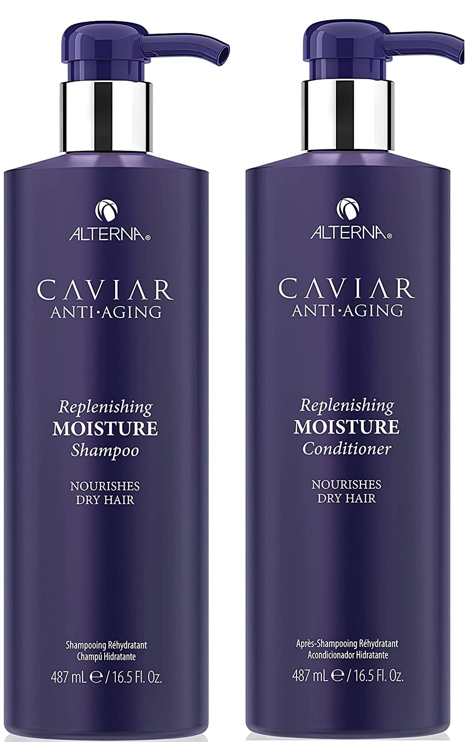 Alterna front packaging showing shampoo and conditioner for easy product ID and appeal