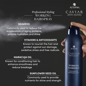 Alterna Caviar used on model showing brushable hold and smooth finish
