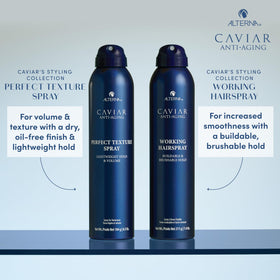 Alterna Caviar spray pattern close-up demonstrating fine even mist