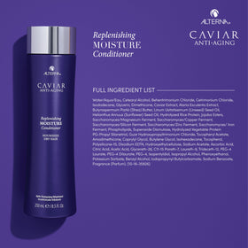 Alterna bottle in shower with hands applying conditioner for smoother hair