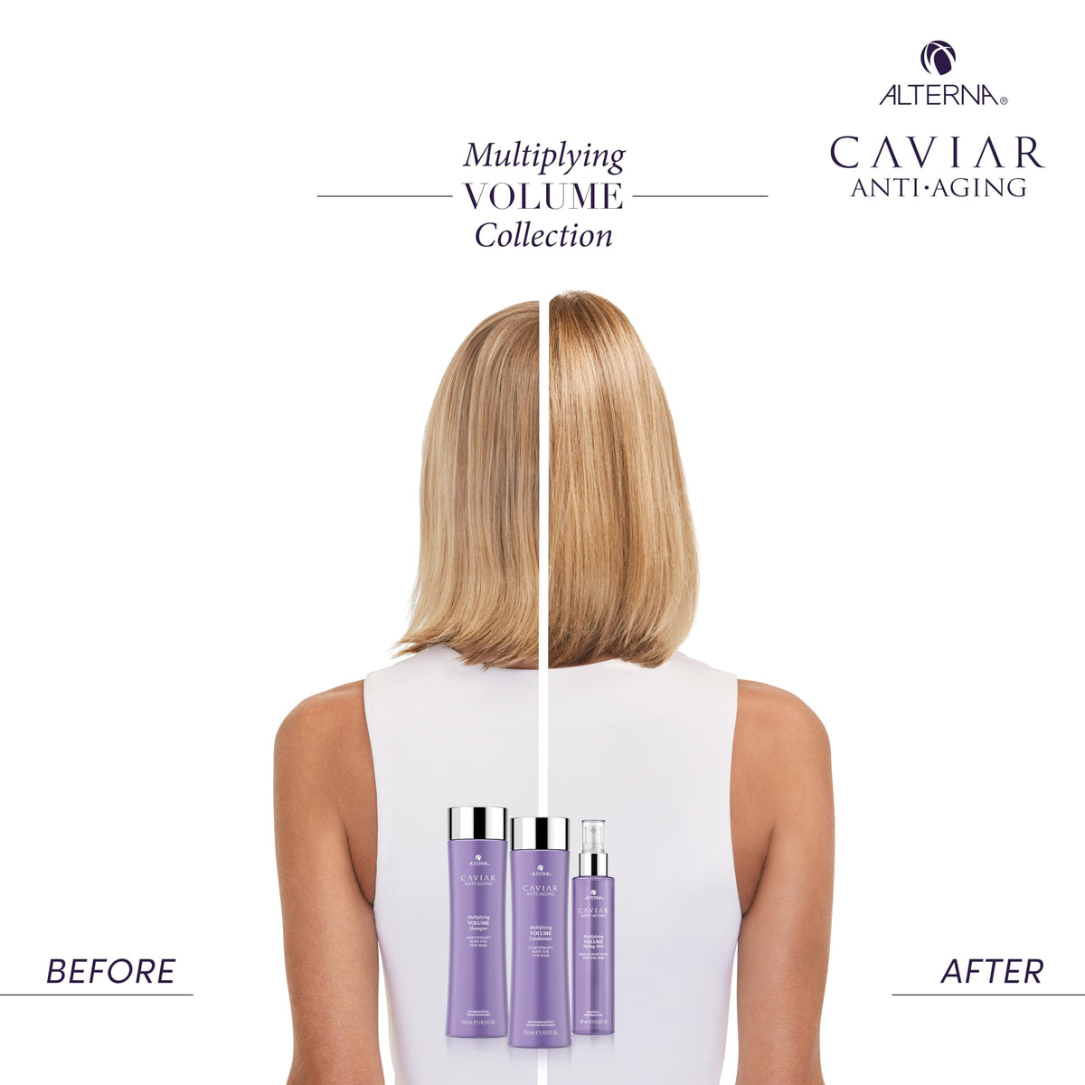 Alterna in-use blow-dry demonstrating root lift and lasting body