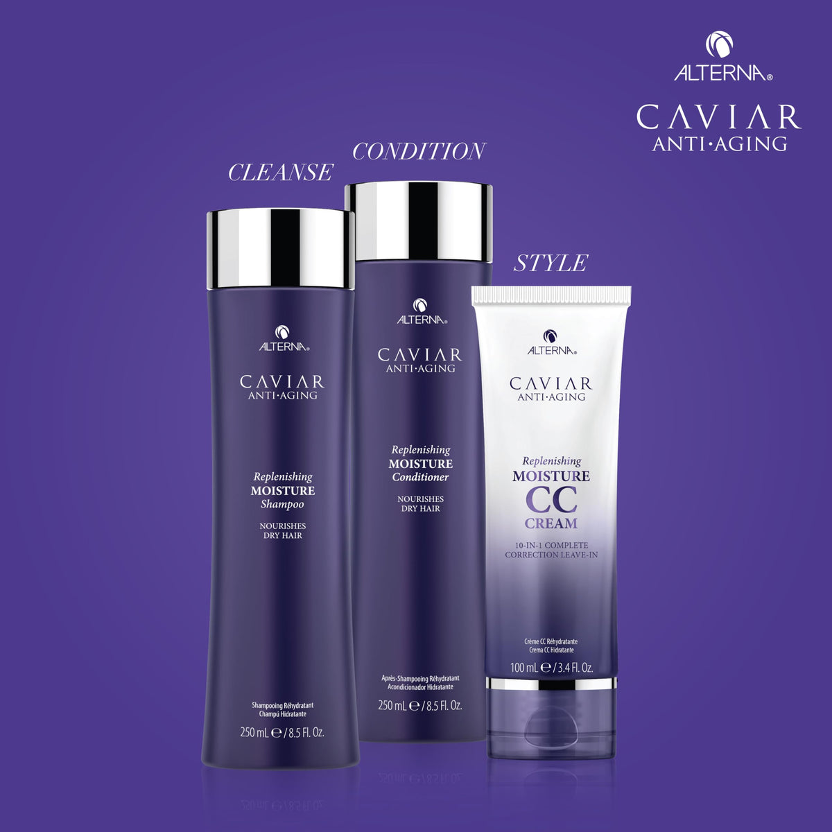 Alterna caviar lifestyle bathroom shelf styled to convey luxury daily use