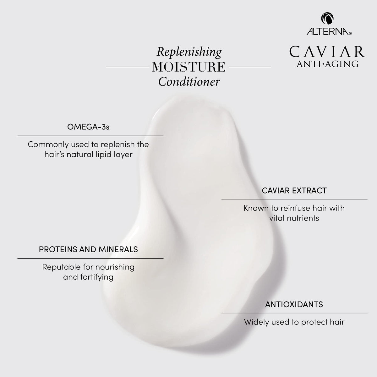 Alterna Caviar Extract and Sea Silk ingredient visual promoting nourishment