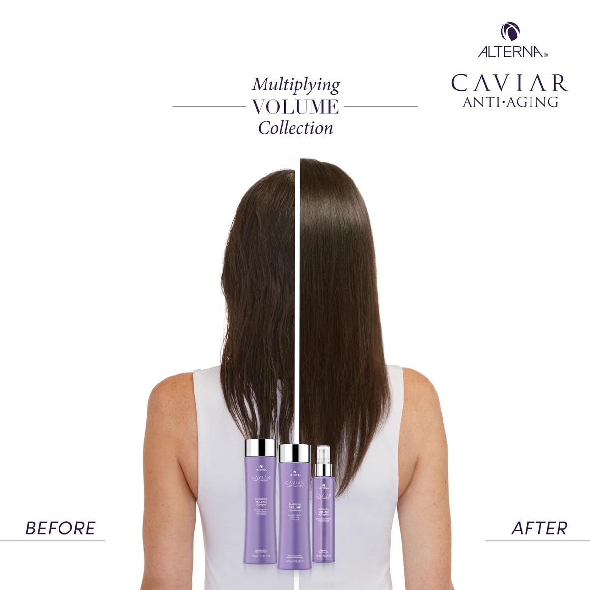 Alterna beside 5 fl oz ruler indicating product size and travel-friendly benefit