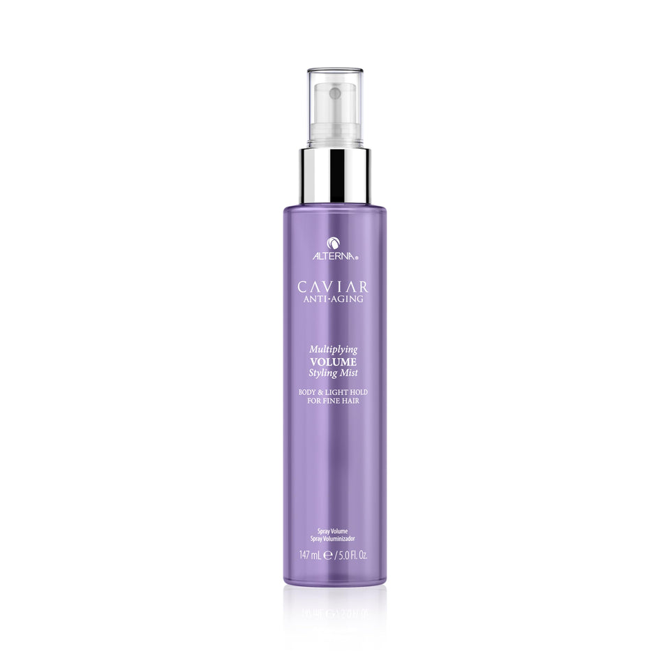 Alterna bottle front showing Caviar volume mist and branding benefit lift