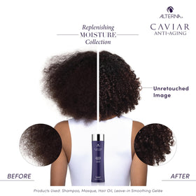 Alterna CAVIAR shampoo paired with conditioner to boost moisture benefits