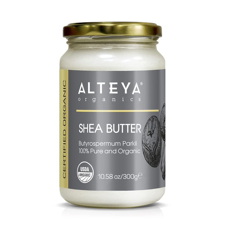 Alteya Organics front jar view showing clean organic packaging and sustainable glass