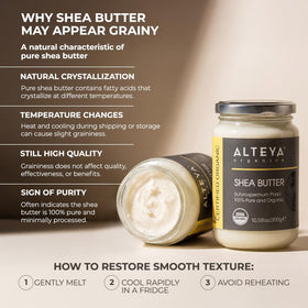Alteya Organics closeup of shea butter texture indicating pure nutrient retention