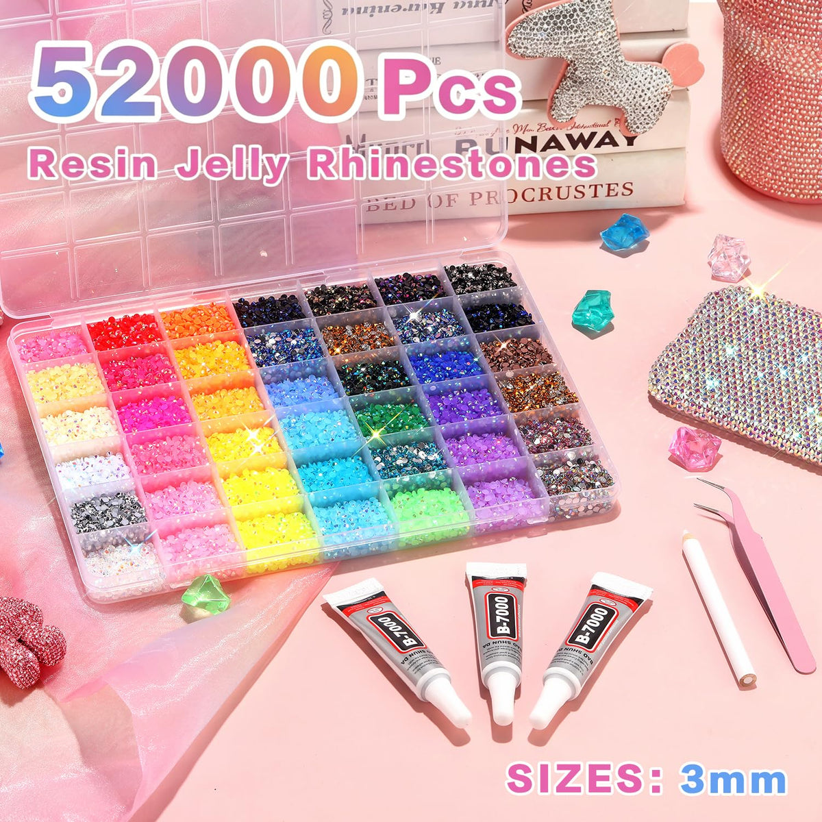 altrjo close-up of 3mm resin rhinestone texture highlighting lasting sparkle