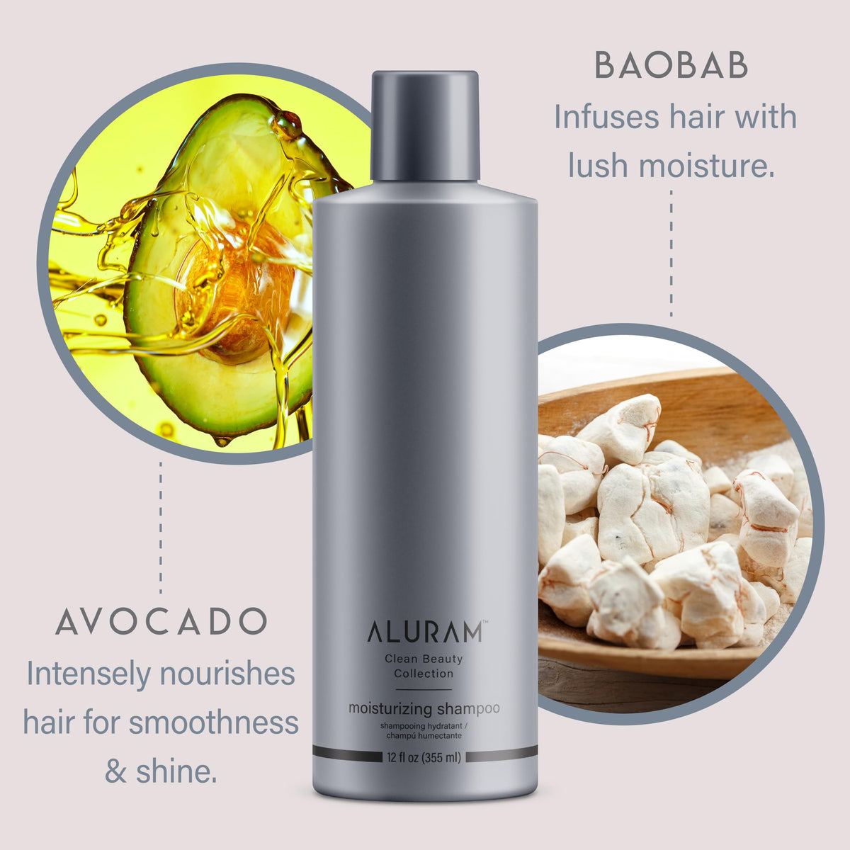 ALURAM before and after medium to coarse hair improved shine