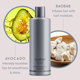 ALURAM before and after medium to coarse hair improved shine