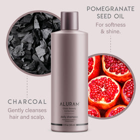 ALURAM bottle staged in a bathroom setting conveying everyday use convenience