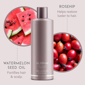 ALURAM hair after use showing shine and smoothness, highlights improved manageability