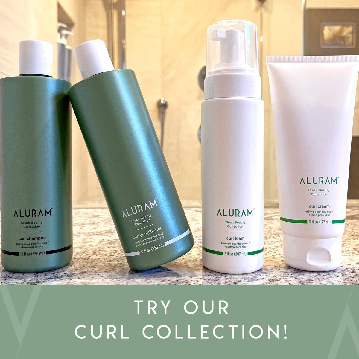 ALURAM being applied to curly hair to enhance natural pattern