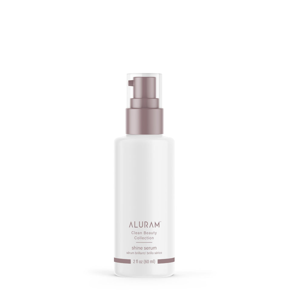 ALURAM front packaging showing serum bottle and label benefit of shine