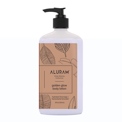ALURAM front bottle view showing label and 18 fl oz size, highlights convenience