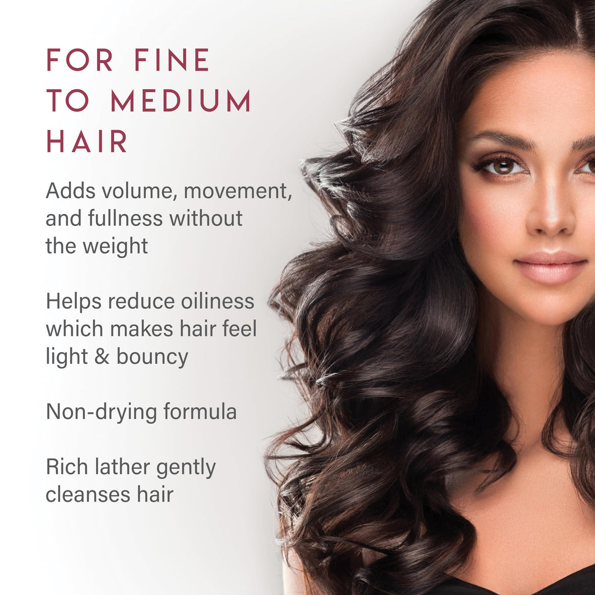 ALURAM shampoo applied to wet hair showing easy cleansing and lift