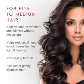 ALURAM shampoo applied to wet hair showing easy cleansing and lift