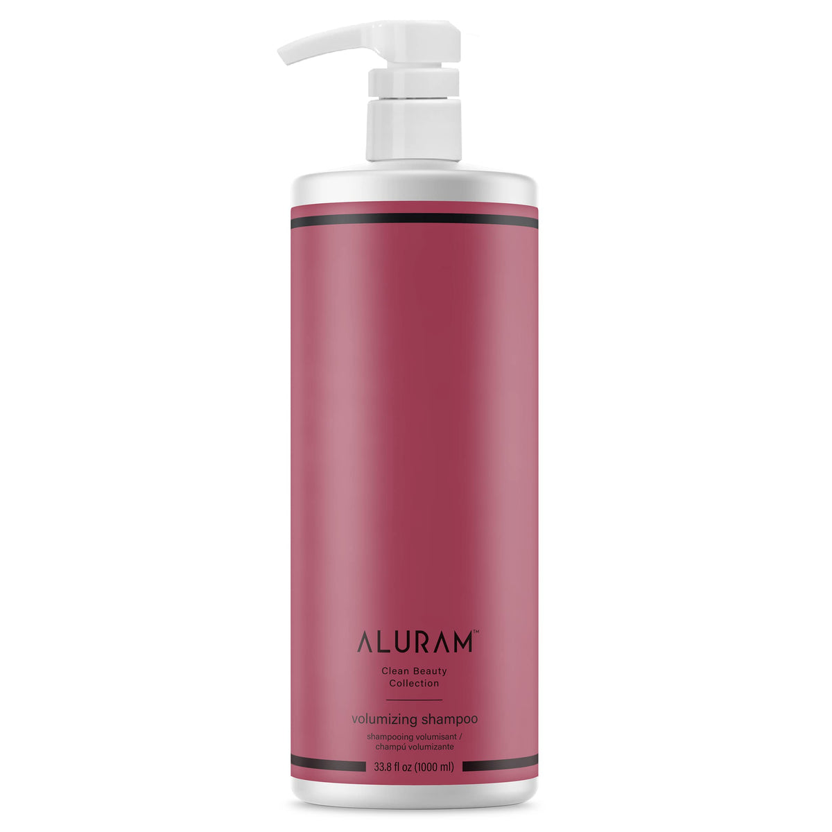 ALURAM front bottle showing clean design and volume benefit