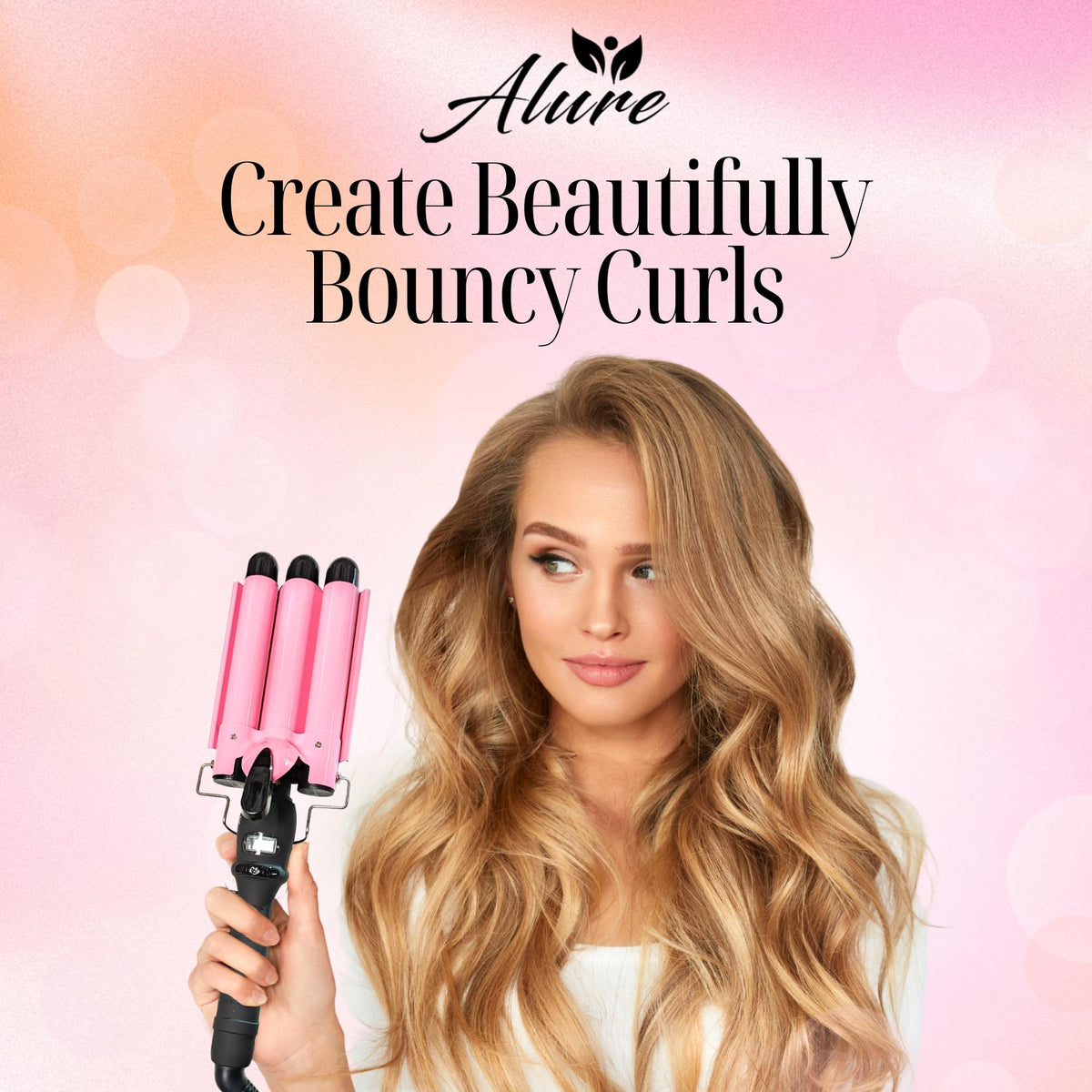 Alure in-use styling creating beach waves quickly for time-saving benefit