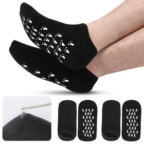ALUROICE front view of large silicone moisturizing socks shows full coverage benefits