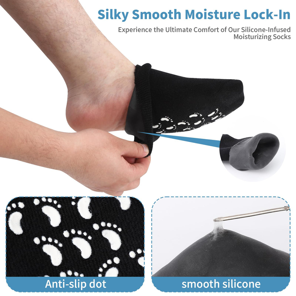 ALUROICE socks beside ruler showing 11-inch size and proper fit benefit