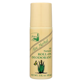 Alvera roll-on front bottle showing label and size, gentle daily freshness