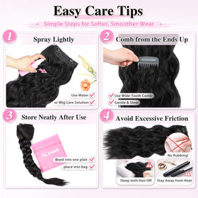 ALXNAN hands attaching a clip-in weft at roots, fast secure application