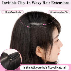 ALXNAN side profile of extensions worn, blended seamless appearance