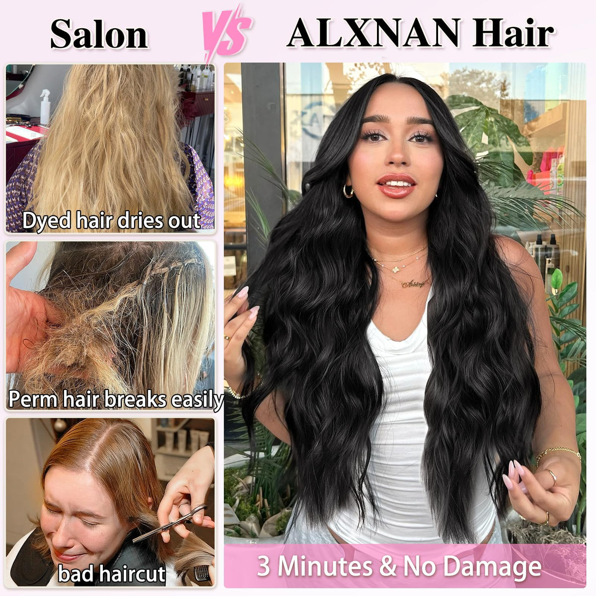 ALXNAN detailed view of wavy synthetic fiber texture, natural-looking bounce
