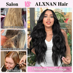 ALXNAN detailed view of wavy synthetic fiber texture, natural-looking bounce