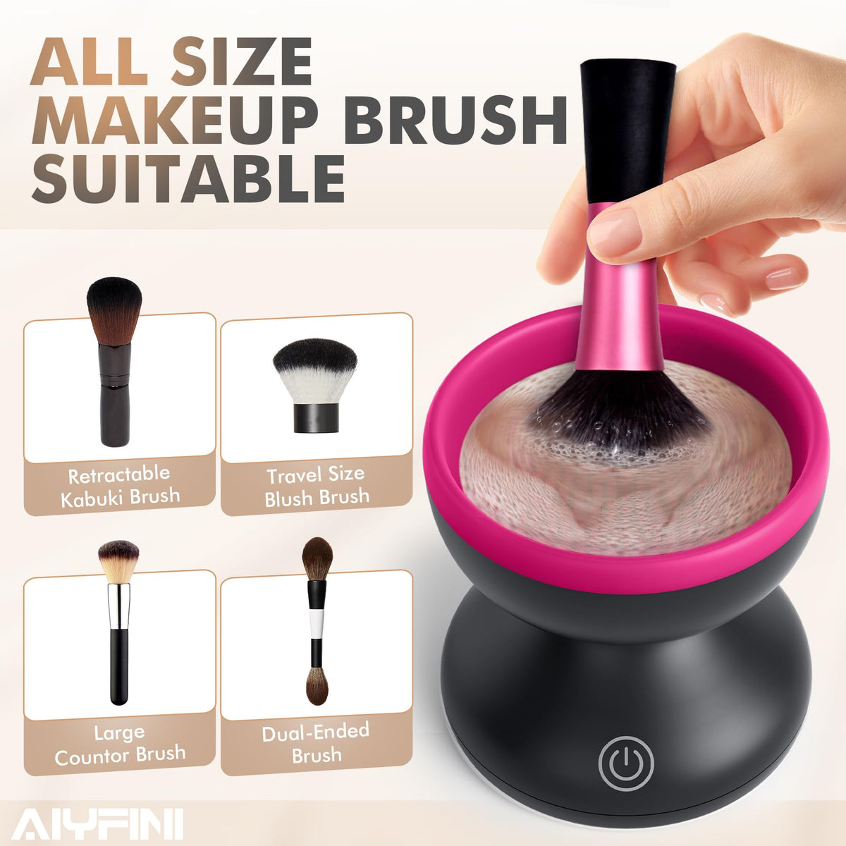 Alyfini beside a hand to show scale and portable convenience