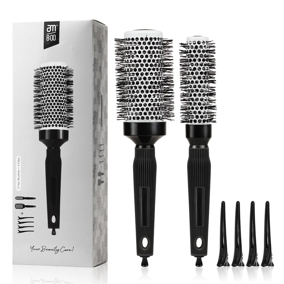 AM 8:00 full kit laid out showing brushes and clips for faster styling