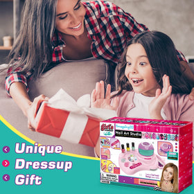 Amagoing child applying polish demonstrating safe, fun nail activity