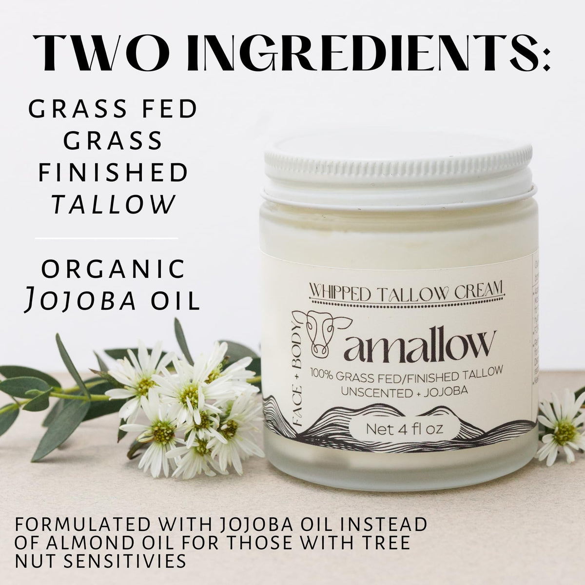 Amallow moisturizer being applied to hand demonstrating smooth spreadability and hydration benefit