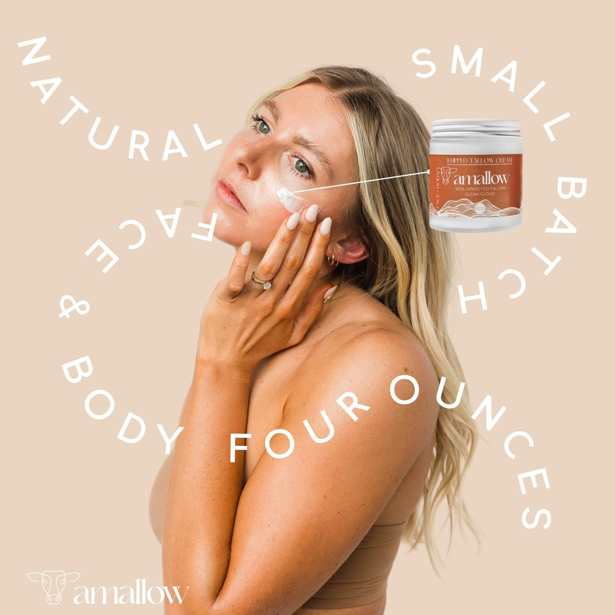 Amallow jar on bathroom shelf in lifestyle setting suggesting daily routine use