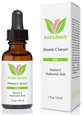 Amara Beauty dropper dispensing clear serum highlighting potency and control