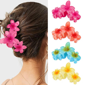 Amariver flower hair clips front view showing glossy finish and floral shape for styling