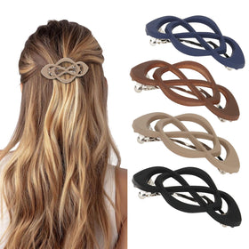 Amariver front view of 4-pack barrettes showing vintage crossover design and everyday style