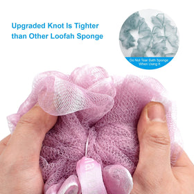 AmazerBath close-up of PE mesh texture highlighting plush foaming ability
