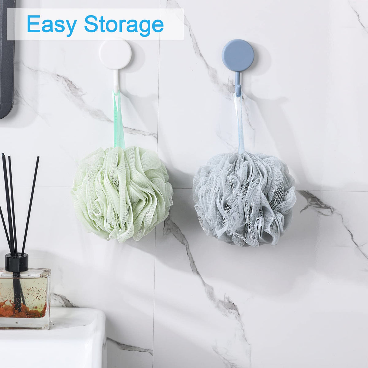 AmazerBath loofah staged in bathroom to show lifestyle use and soft comfort
