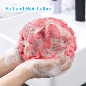 AmazerBath close-up mesh texture highlighting dense foam creation benefit